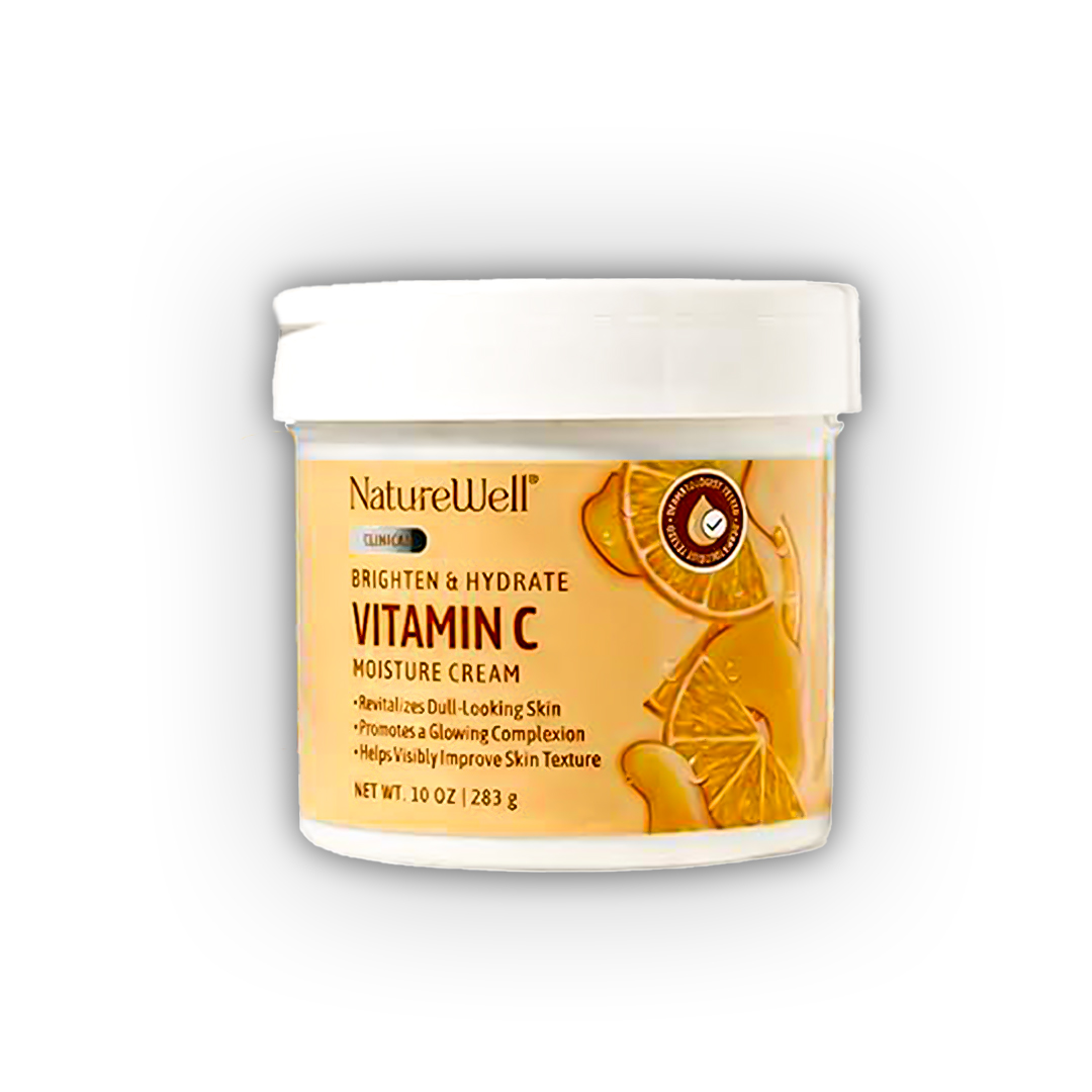 NatureWell Vitamin C Brightening Moisturizer Cream 10oz | Face & Body Hydrating Lotion for Glow Skin - 283gm