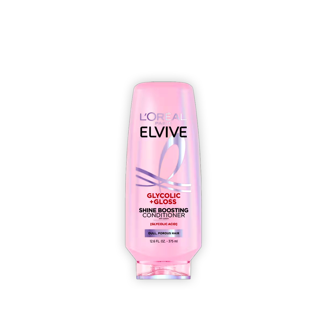 L’Oréal Paris Elvive Glycolic Gloss Shine Boosting Conditioner – Smooth & Glossy Hair Treatment for Frizz Control & Shine Boost - 399 ml